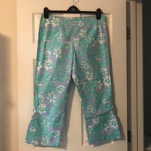 Lilly Pulitzer Capri Pants - blue & lavender crab